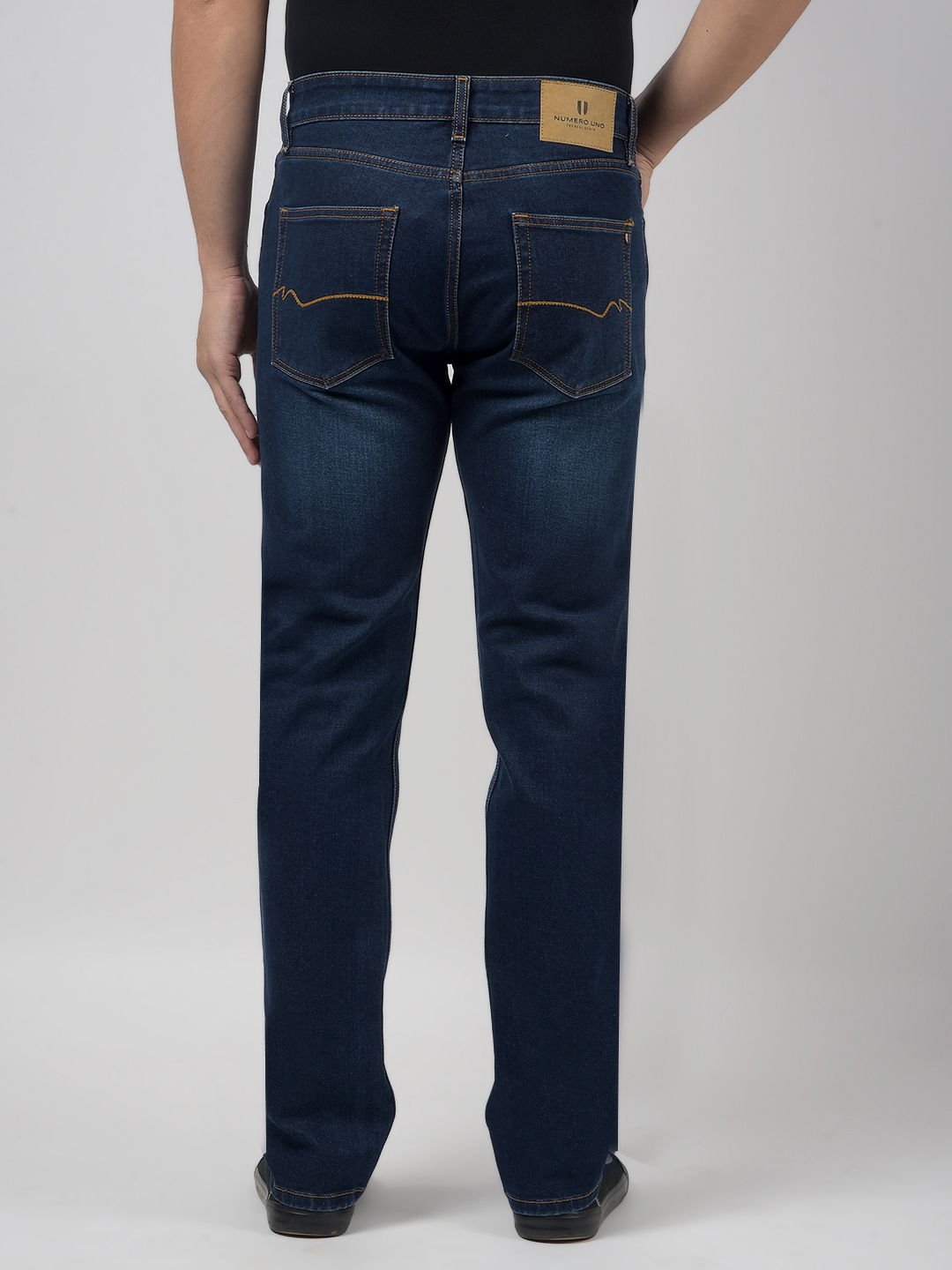 Numero Uno Men Solid Dark Blue Jeans